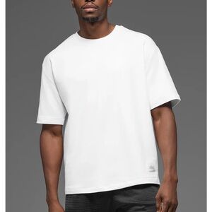 ALO Yoga Men's Classic White double take Short Sleeve Tee